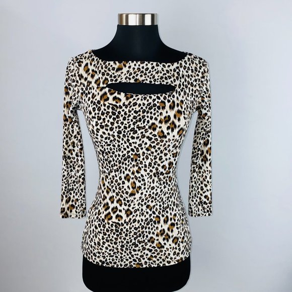 Carmen Marc Valvo Animal Print Top XS - Picture 1 of 4